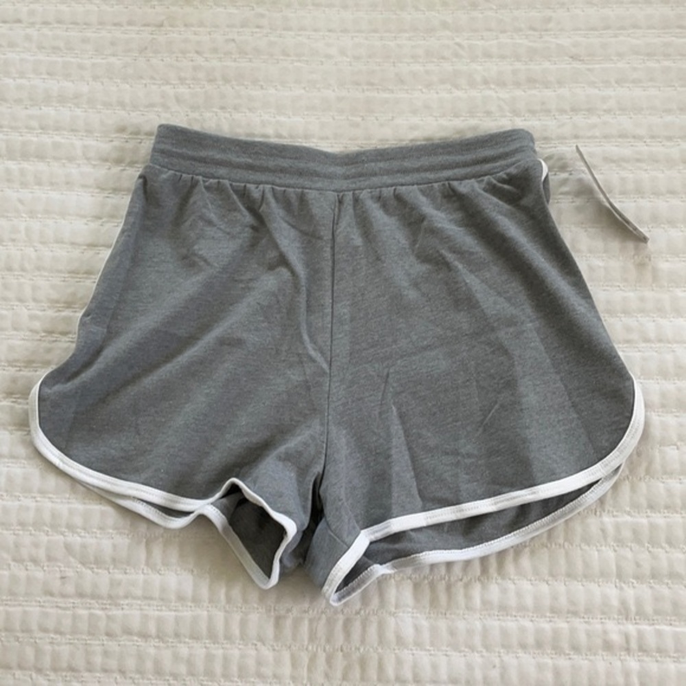 *BRAND NEW* No Boundaries Gray White Side Trim Comfy Grey Athletic Lounge Shorts